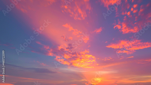 The day when the sky is clear and beautiful. The day when the sky is beautiful pink.