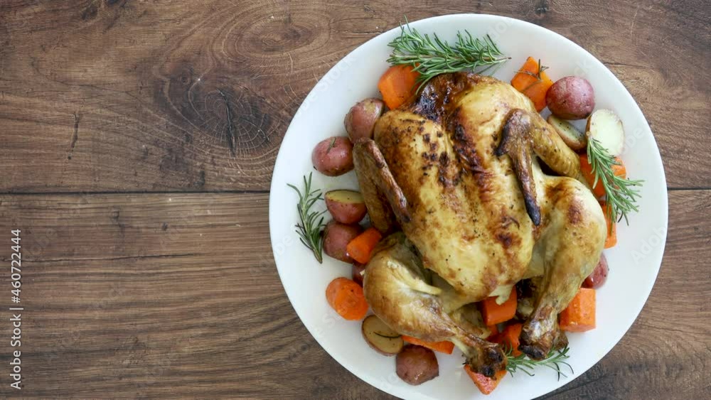 Rotating Roasted and Chicken with Root Vegetables Rotating Roasted and Chicken with Root Vegetables