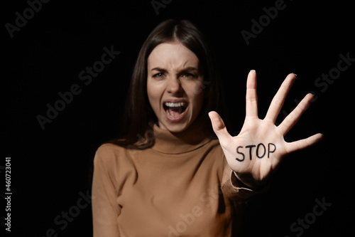 Stressed young woman with w...