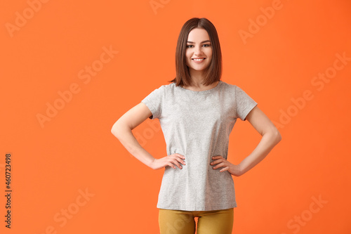 Young woman in modern t-shi...