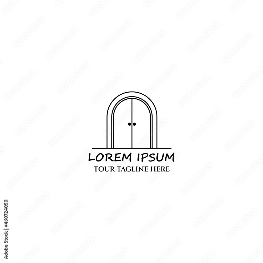 door line art icon logo minimalist vector illustration design