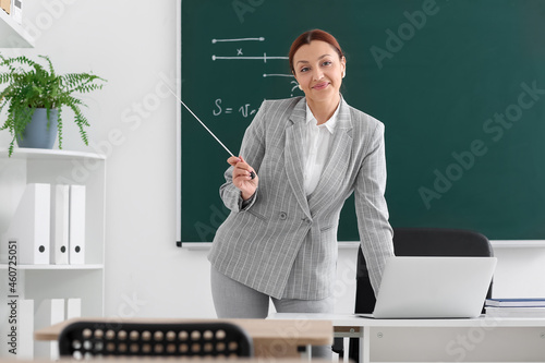 Teacher conducting lesson o...