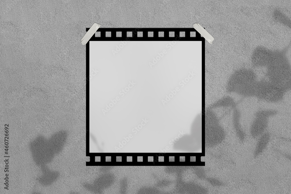Fototapeta premium Filmstrips mockup templates. Real high-res 35mm film frame background with space for your image. Lifestyle concept