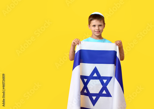 Little boy with the flag of...
