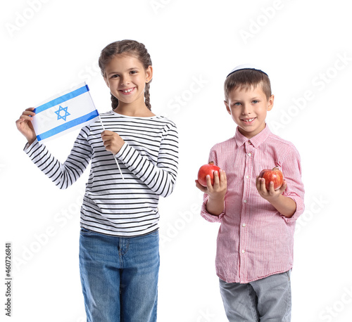 Little children with fruits...