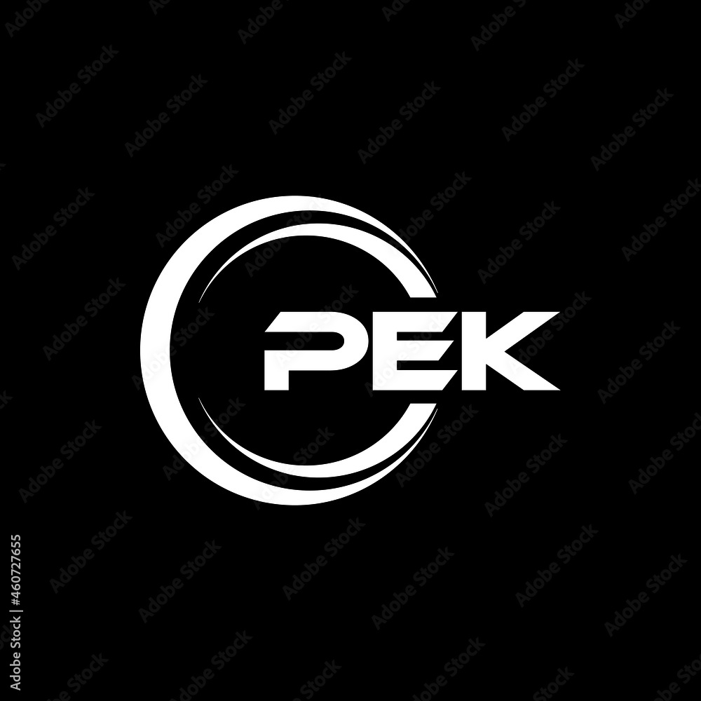 PEK letter logo design with black background in illustrator, vector ...