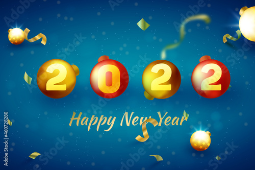 2022 new year blue celebration background