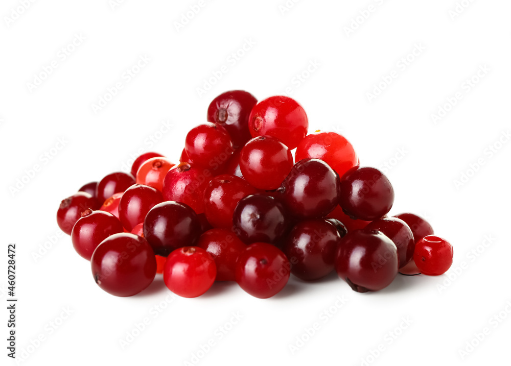 Heap of ripe cranberries on white background Heap of ripe cranberries on white background