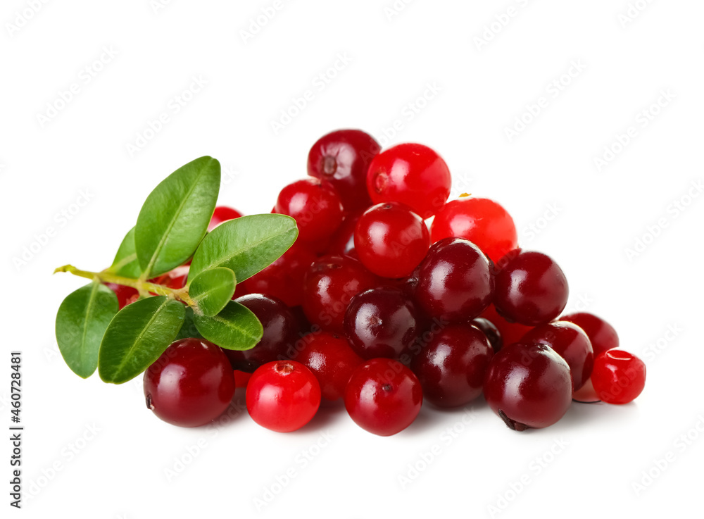 Heap of ripe cranberries on white background Heap of ripe cranberries on white background
