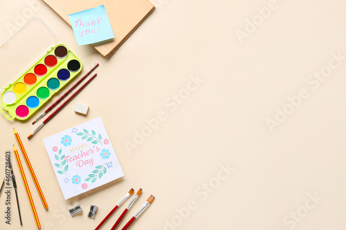 Happy Teacher's Day. Drawin...