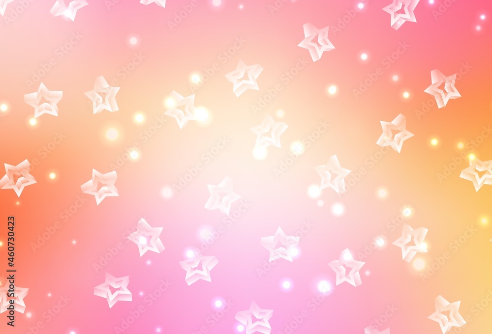 Light Pink, Yellow vector pattern with christmas stars. Light Pink, Yellow vector pattern with christmas stars.