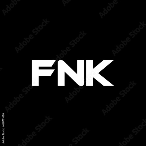 FNK letter logo design with black background in illustrator, vector logo modern alphabet font overlap style. calligraphy designs for logo, Poster, Invitation, etc.