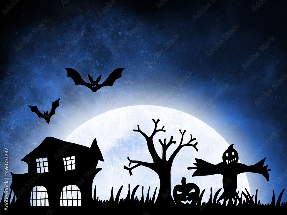 Halloween Silhouette Background. Halloween illustration. Halloween background. Halloween sublimation