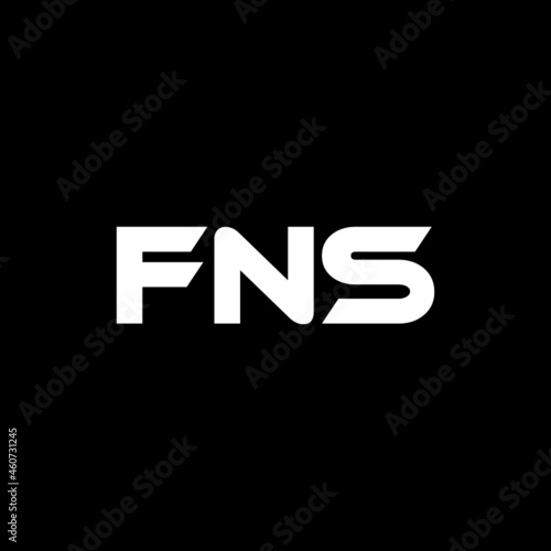 FNS letter logo design with black background in illustrator, vector logo modern alphabet font overlap style. calligraphy designs for logo, Poster, Invitation, etc.