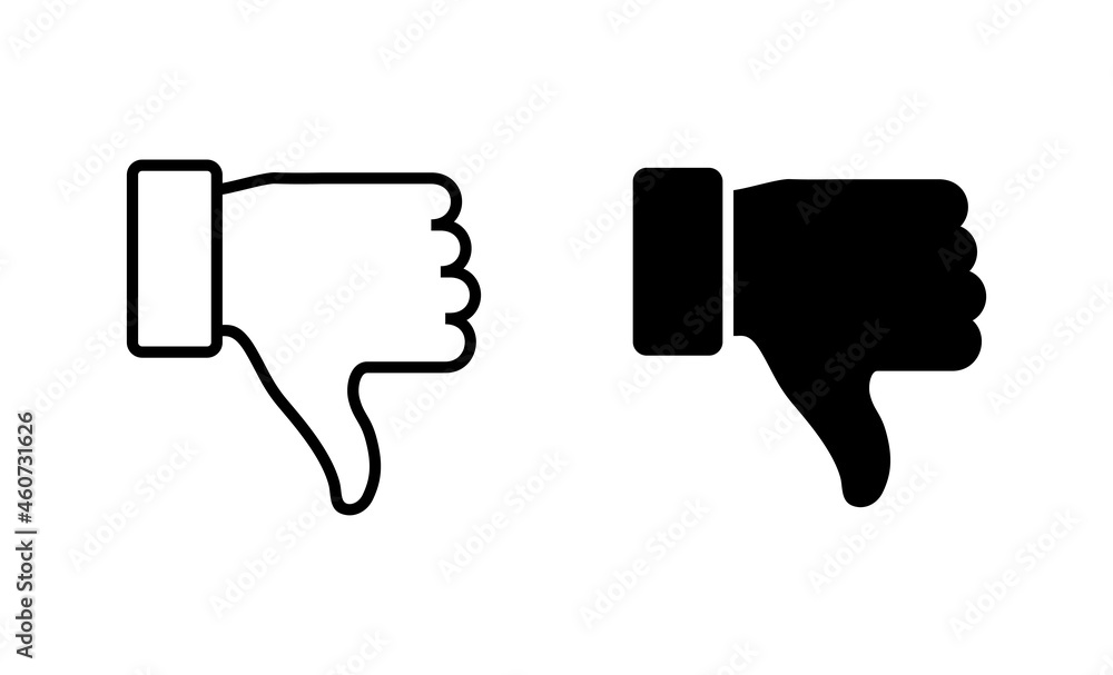 Dislike icons set. dislike sign and symbol. Hand with thumb down Dislike icons set. dislike sign and symbol. Hand with thumb down