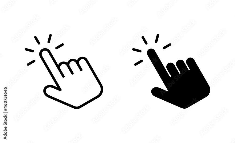 Hand click icons set. pointer sign and symbol. hand cursor icon Hand click icons set. pointer sign and symbol. hand cursor icon