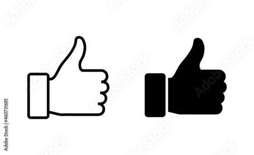 Like icons set. Thumbs up sign and symbol. Hand like