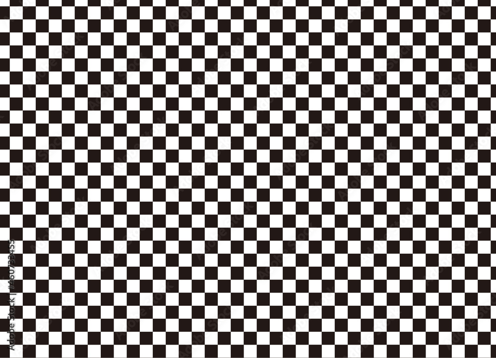 イラスト素材：市松模様　コピースペースのある壁紙　白×黒のパターン
