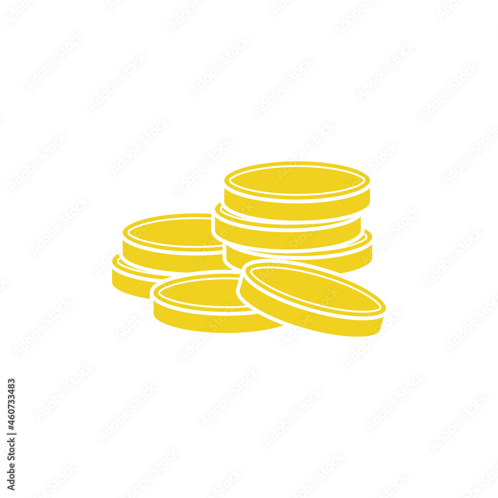 Coin money stack icon design template illustration vector Coin money stack icon design template illustration vector