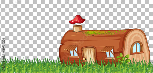 Fantasy timber house on transparent background