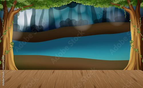 Empty nature landscape scene with blur background