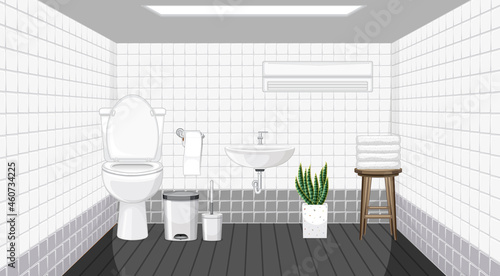 Bathroom interior design with furniture © GraphicsRF