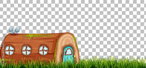Fantasy timber house on transparent background