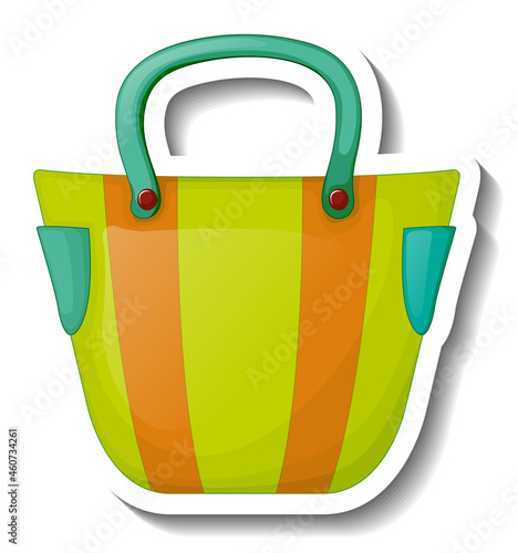 A sticker template with a women handbag isolated