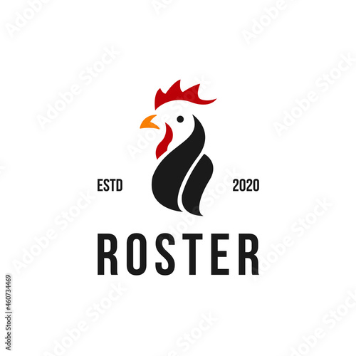Simple head chicken, rooster logo design inspiration