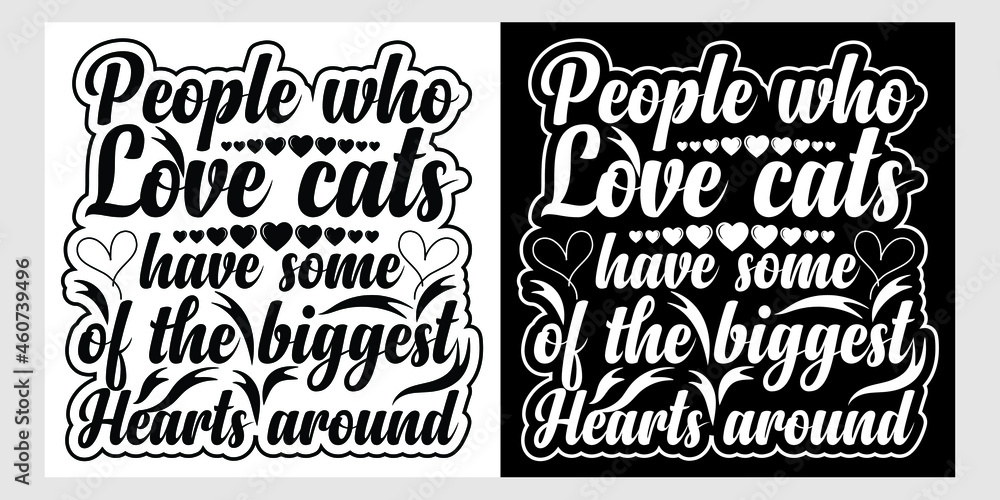 Cat typography t-shirt design.