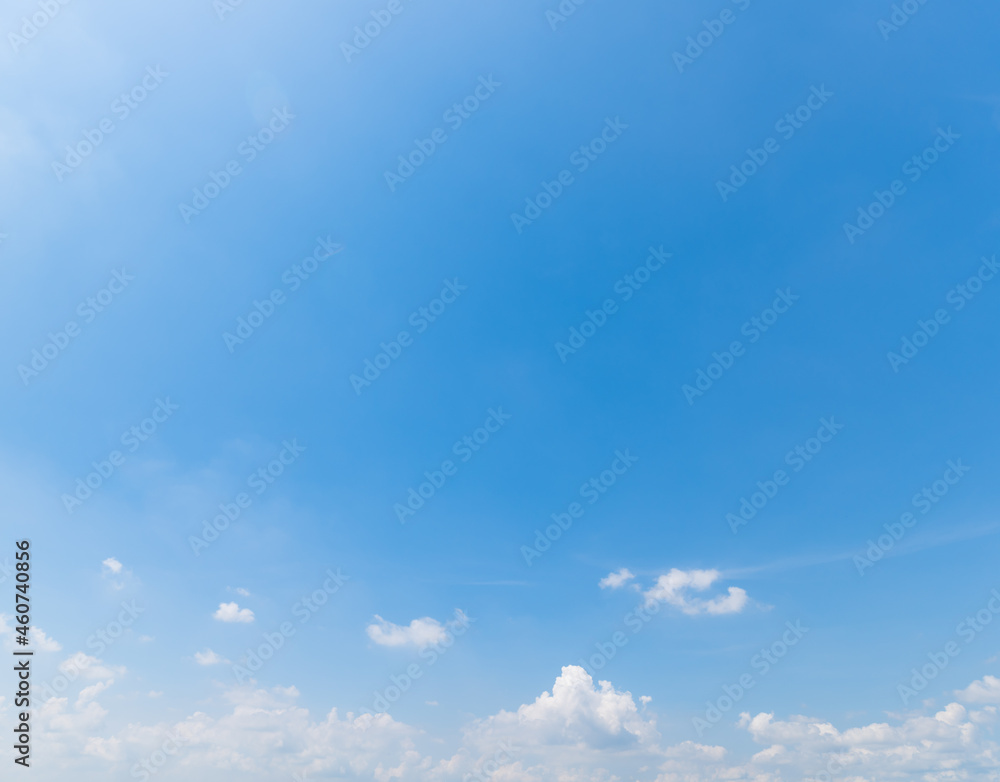  Panoramic view of clear blue sky and clouds, clouds with background.