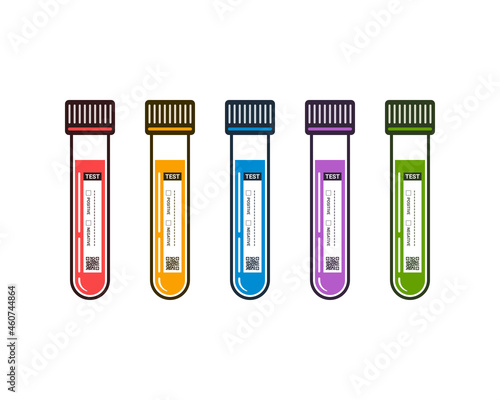 Various Colored Test Tubes with Labels
