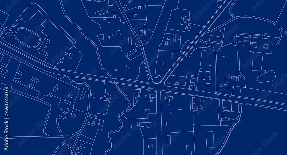 Abstract map. Urban city top view. Vector blueprint. Stock Vector