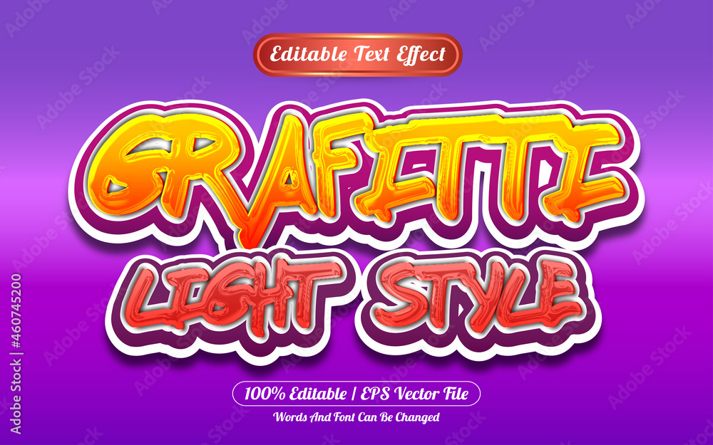 Light style editable text effect graffiti style Light style editable text effect graffiti style