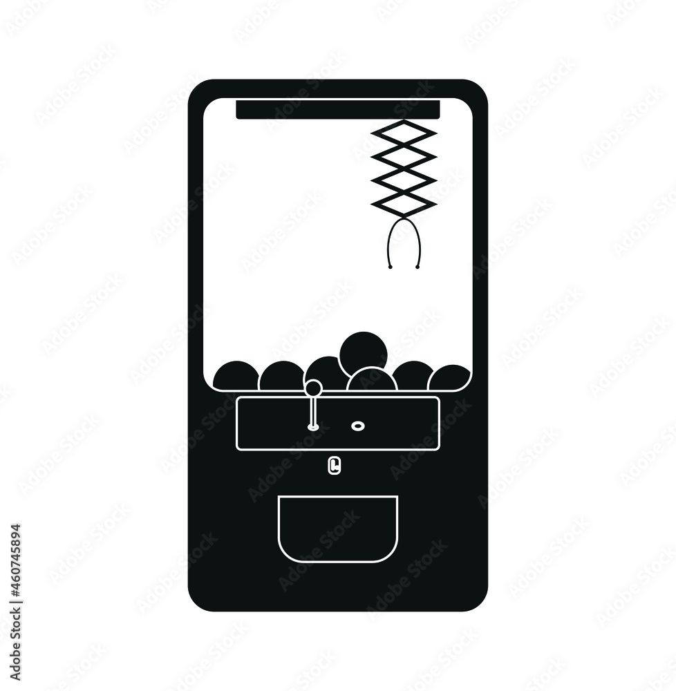 Arcade recreational machine on white background