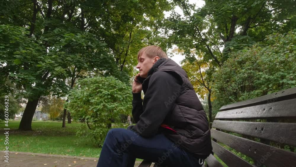 Man making a call slow motion no answer Man making a call slow motion no answer