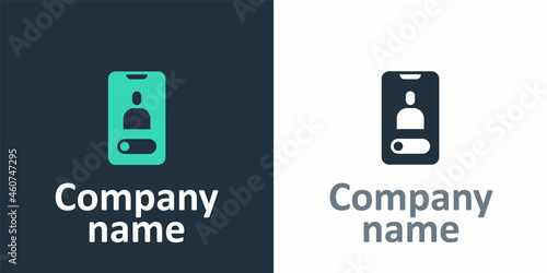 Logotype Incoming call on mobile phone icon isolated on white background. Friends call. Logo design template element. Vector