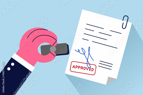 Official approval and legislation concept