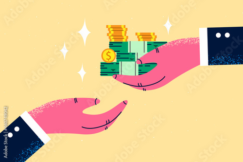 Giving bribe and financial crime concept.