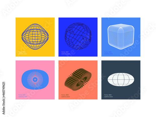 Universal trendy geometric shapes set