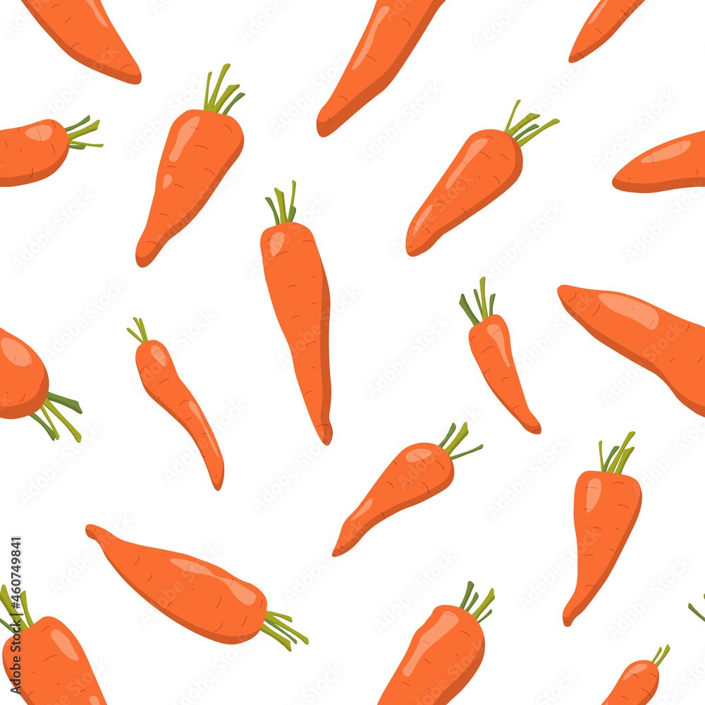 Bright orange carrot pattern, vegetarian pattern, eco food Bright orange carrot pattern, vegetarian pattern, eco food