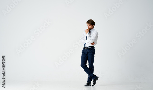 business man posing manager studio light background Professional