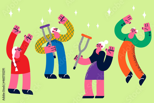 Happy active lifestyle of elderly concept.