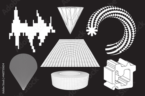 Strange Vector Shapes Collection. Geometric figures, distortion.