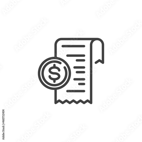Payment check line icon