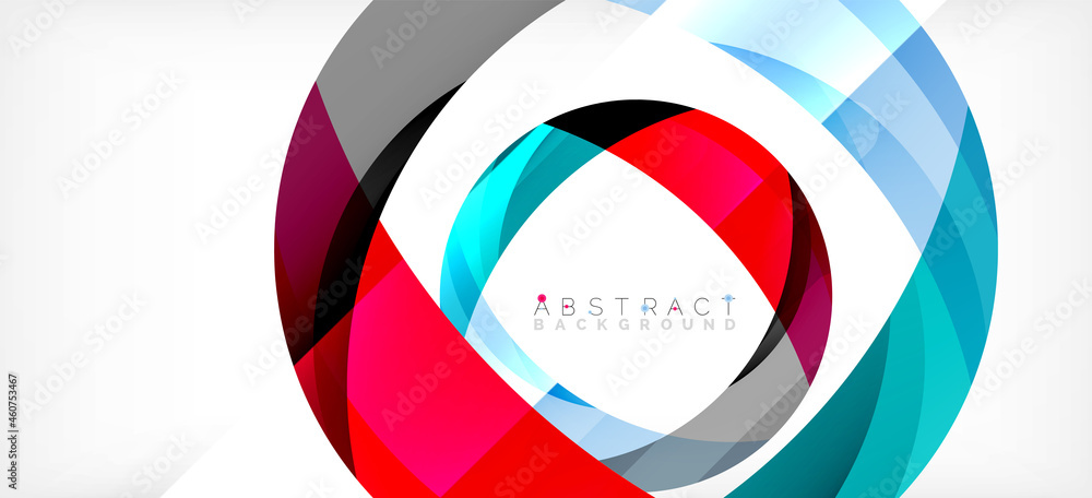 Color circle shapes, minimal geometric background. Trendy dynamic composition. Vector Illustration For Wallpaper, Banner, Background, Landing Page Color circle shapes, minimal geometric background. Trendy dynamic composition. Vector Illustration For Wallpaper, Banner, Background, Landing Page