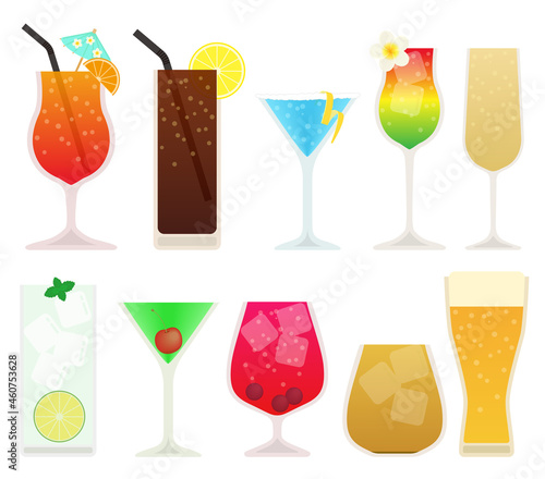 おしゃれなカクテルのイラスト