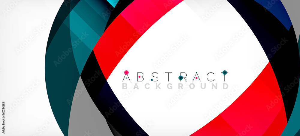Geometric abstract background. Circle created with overlapping color shapes. Vector Illustration For Wallpaper, Banner, Background, Landing Page Geometric abstract background. Circle created with overlapping color shapes. Vector Illustration For Wallpaper, Banner, Background, Landing Page