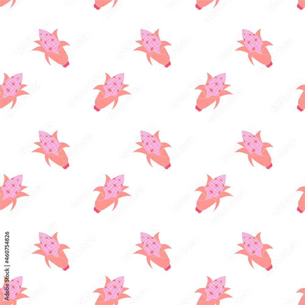 Seamless pattern Corn Fruit  on white background. vector illustration.
