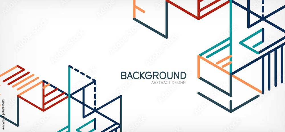 Abstract background. Color lines on white background. Linear abstract composition. Techno or business concept for wallpaper, banner, background, landing page Abstract background. Color lines on white background. Linear abstract composition. Techno or business concept for wallpaper, banner, background, landing page